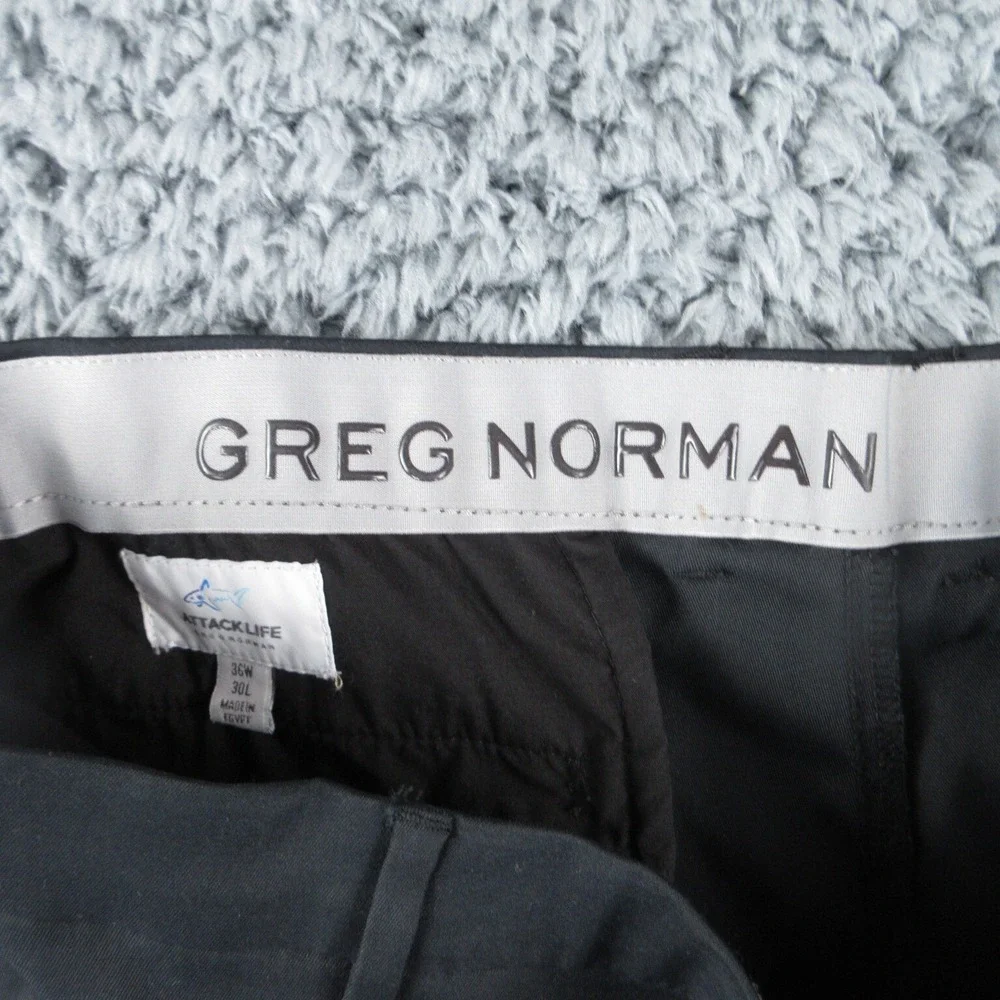 Greg Norman Pants Mens 36x30 Black Attack Life Golf Chino 37x28.5*